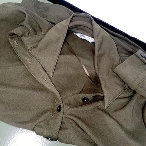 Zara Olive Green Women's Top